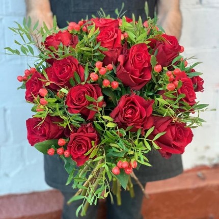 Букет из красных роз "Огонь" - купить с доставкой в по Белёву